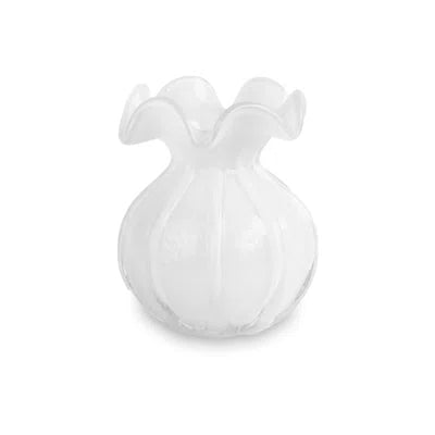 Glass Vento White Medium Bud Vase