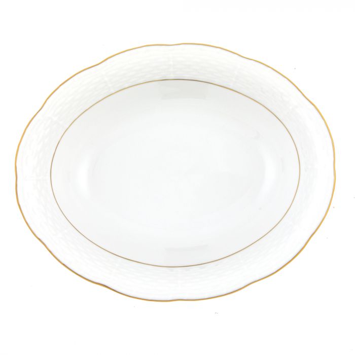 Golden Edge Oval Vegetable Dish