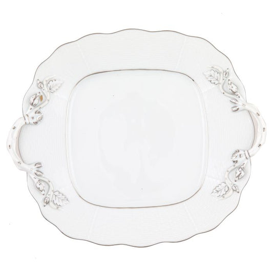 Platinum Edge Square Cake Plate