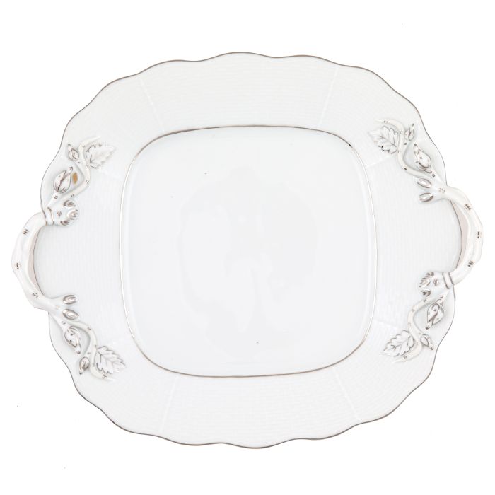 Platinum Edge Square Cake Plate