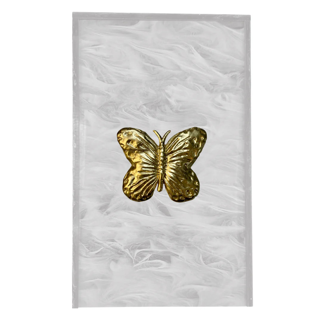 White Butterfly Guest Towel Holder