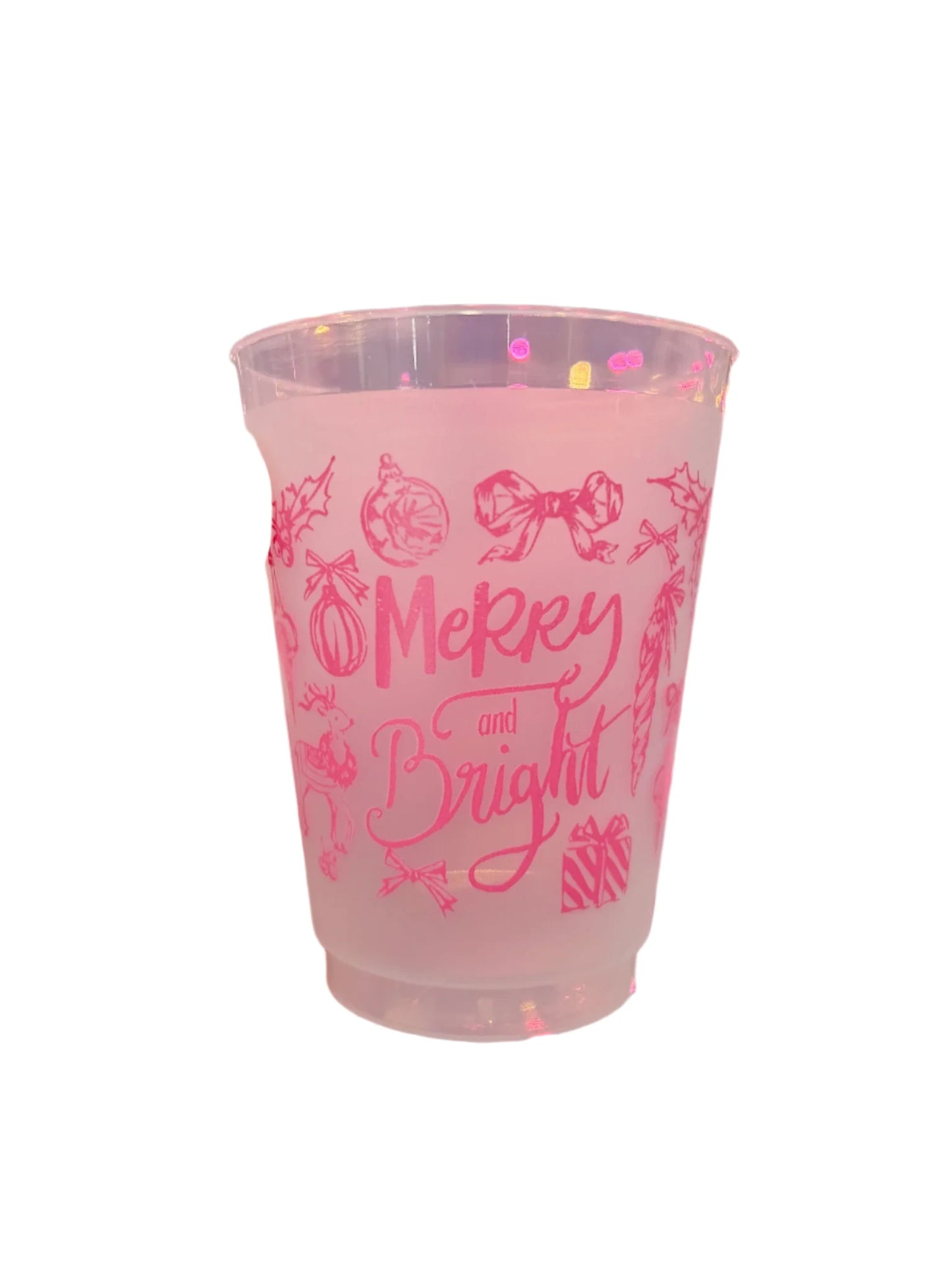 Merry & Bright Toile Frosted Cups