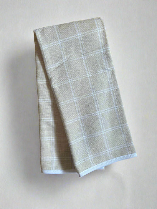 Sand Checkered Kitchen Towel