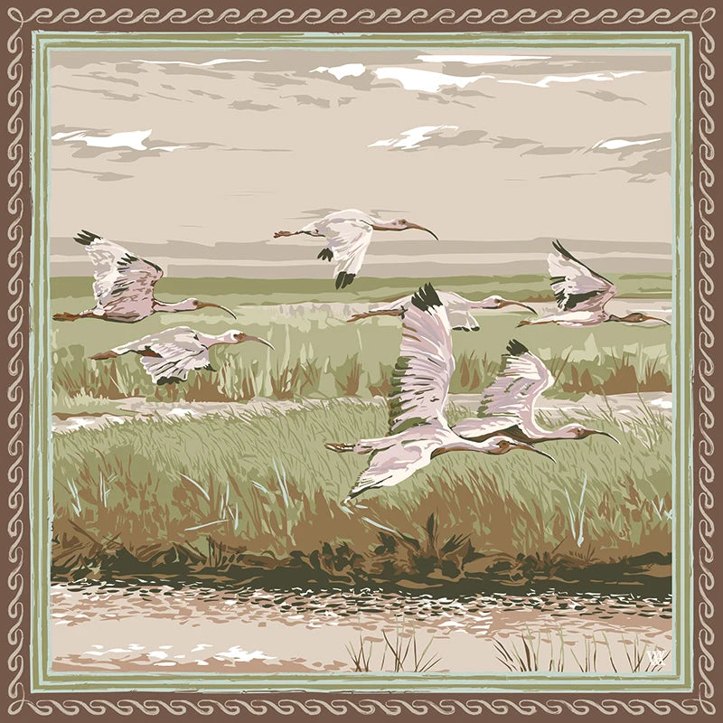 Pale Pink Marsh Flyer Silk Scarf 25x25