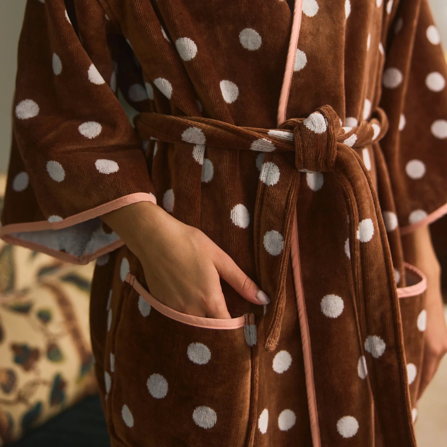 Julia Polka Dot Bell Sleeve Plush Robe