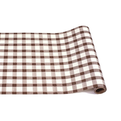 Brown Painted Check Runner - 20" x 25'