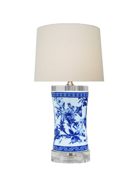 Blue & White Cylinder Lamp