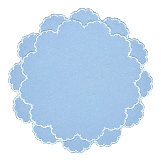 Lillian Blue with Blue Embroidery Placemats s/4