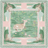 Green Pink Lily Pad Doe - Double-Sided Silk Scarf