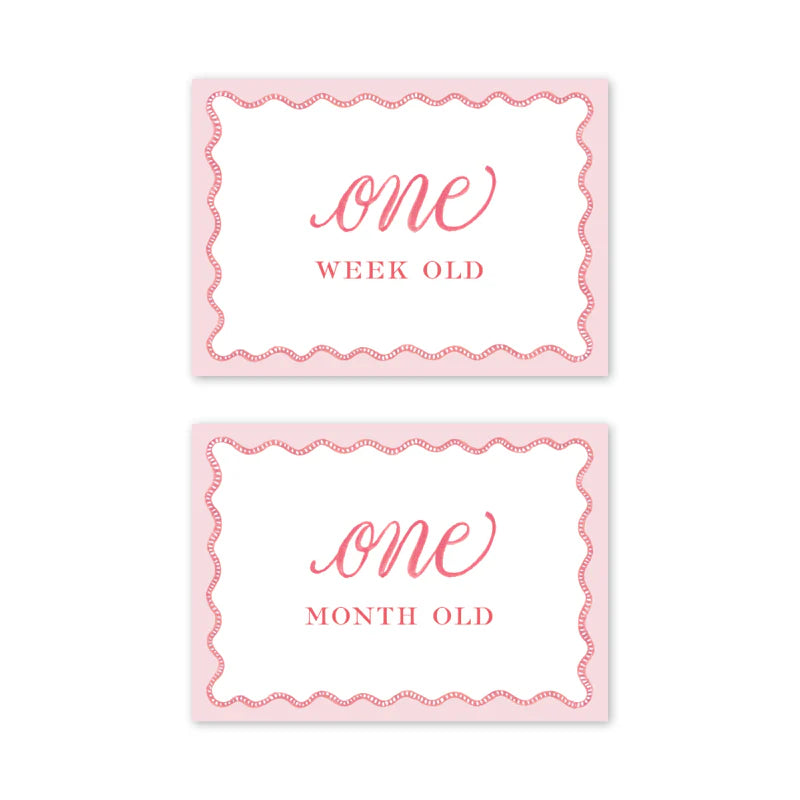 Pink Scallop Milestone Cards