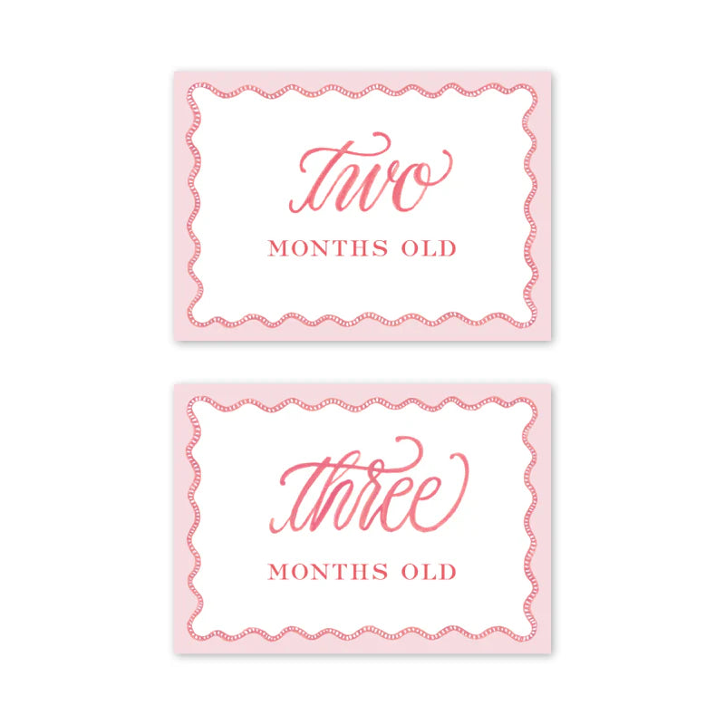 Pink Scallop Milestone Cards