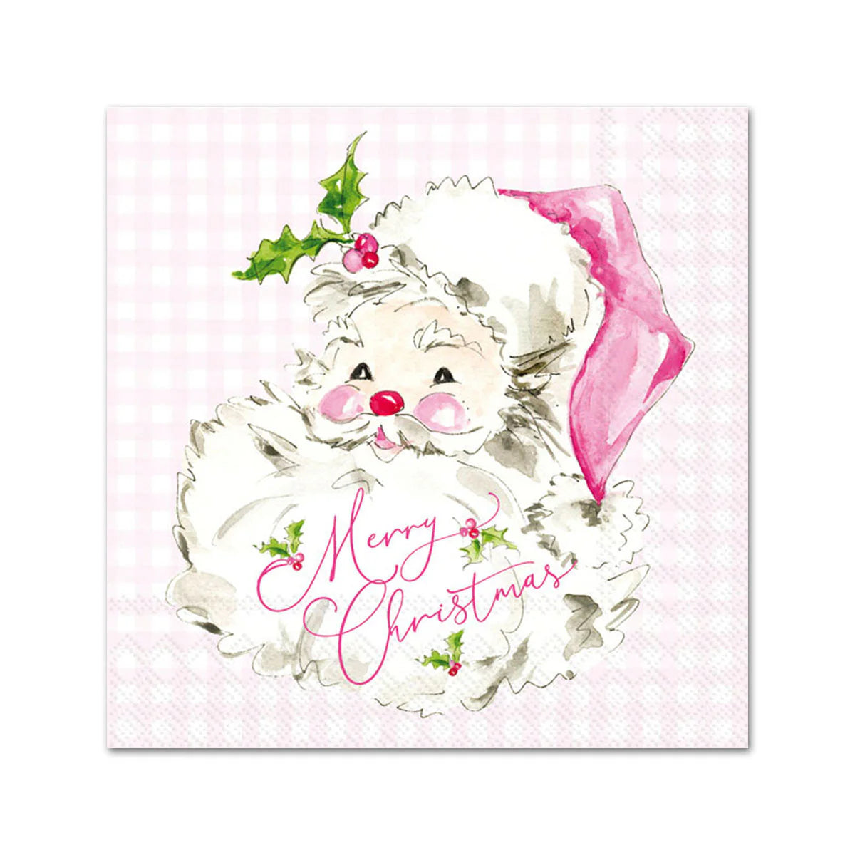 Pink Santa Cocktail Napkin