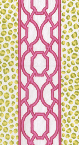 Knots And Spots Green/fuchsia Guest Towel