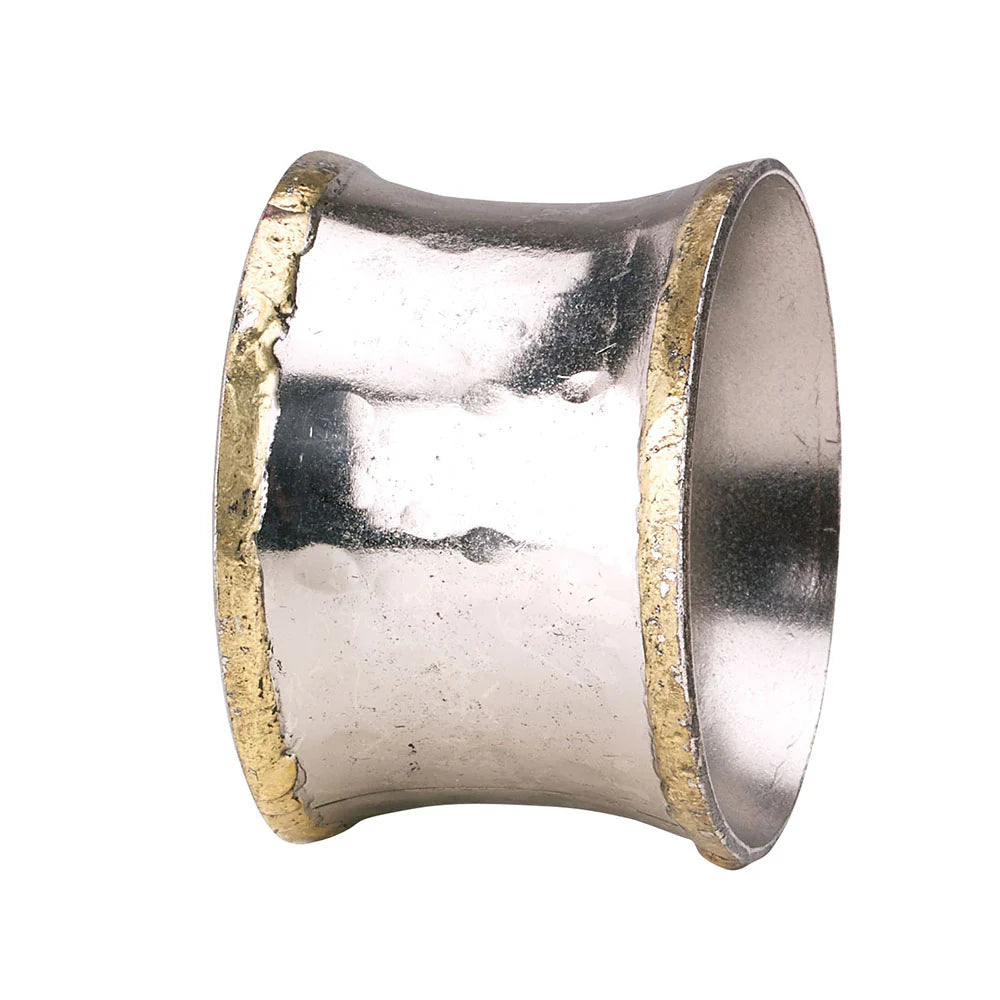 Concave Metallic Napkin Ring s/4