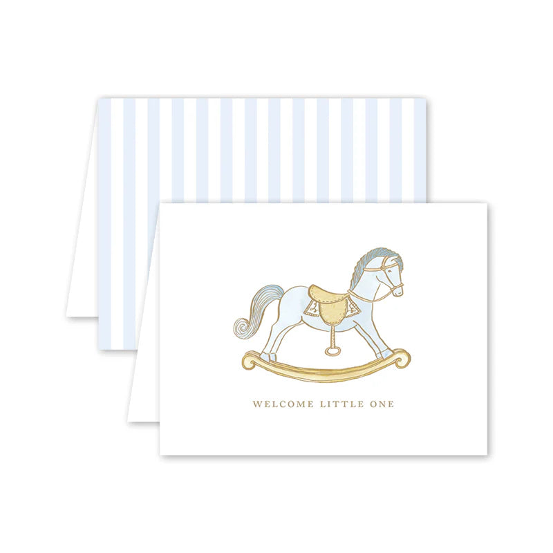 Blue Rocking Horse Card