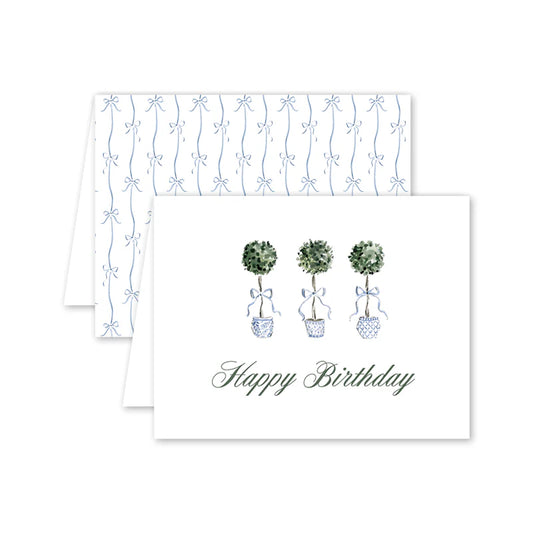 Grandmillennial Topiaries Birthday Card