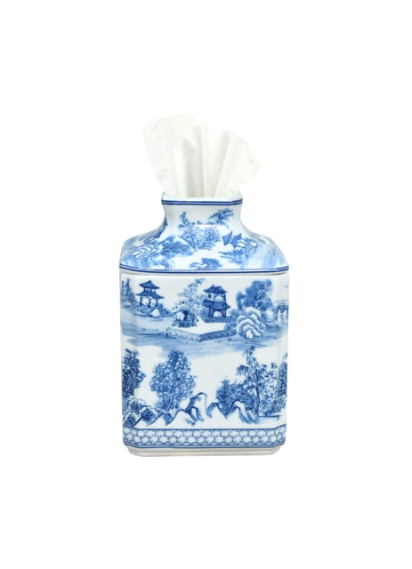 Blue & White Tissue Box