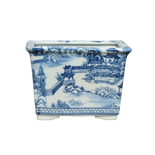 Blue&White Square Cache Pot