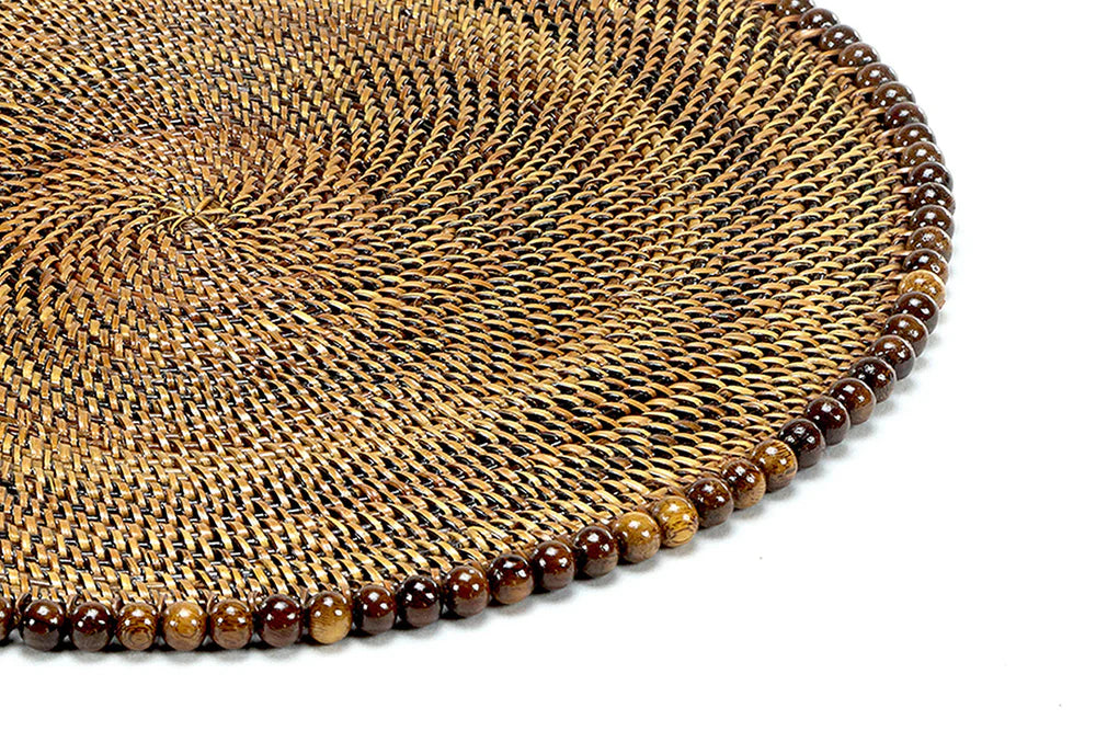 Dark Walnut Bead Round Placemats