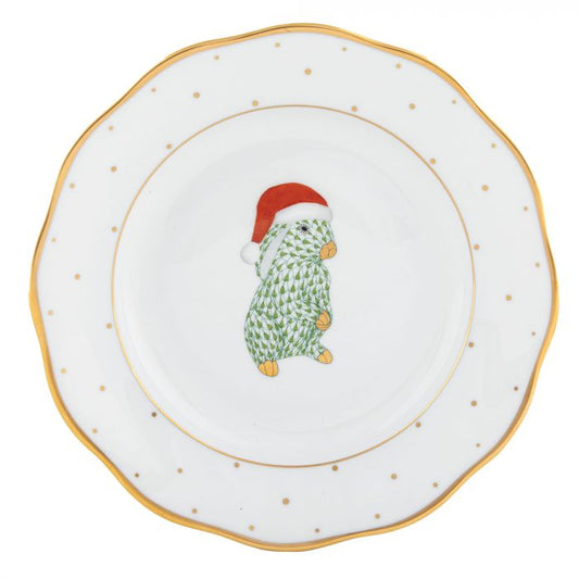 Christmas Santa Bunny Dessert Plate