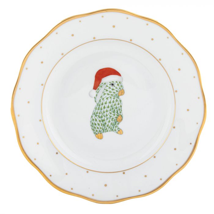 Christmas Santa Bunny Dessert Plate