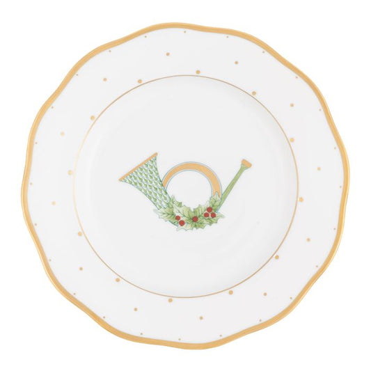 Christmas Horn Dessert Plate