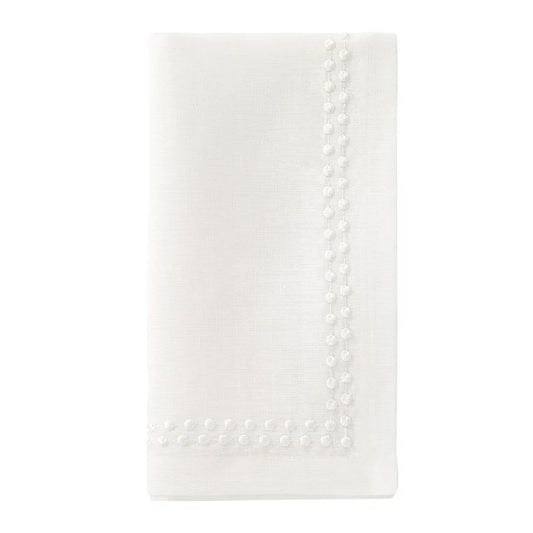 Pearls White 21" Napkin s/4