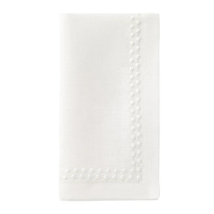 Pearls White 21" Napkin s/4