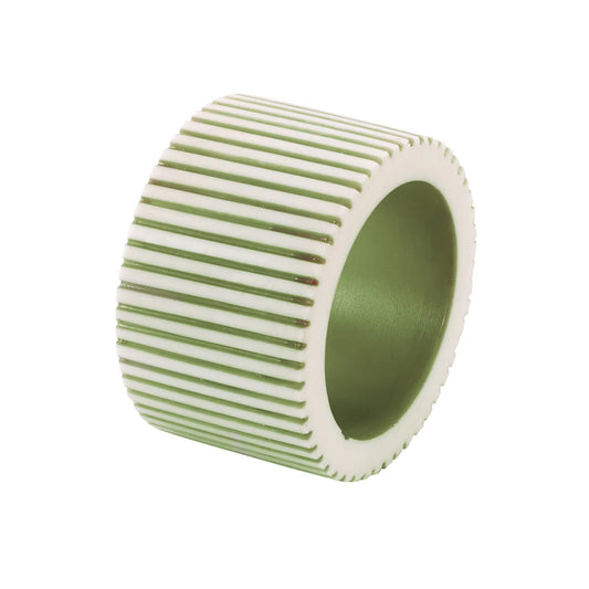 Green Pinstripe Napkin Ring s/4