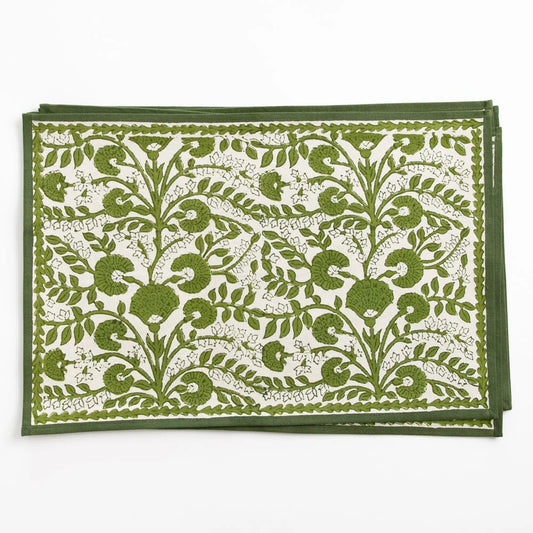 Cactus Flower Lettuce Green Placemats S/4