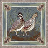 Slate Quail Pair Silk Scarf