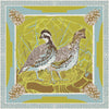 Chartreuse Quail Pair Silk Scarf