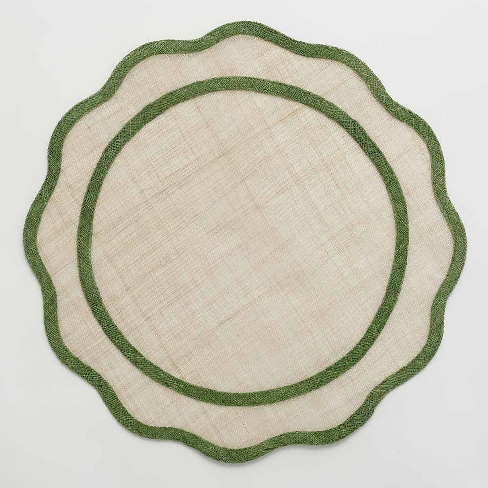 Green Scalloped Rice Paper Placemat