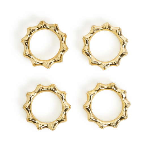 Gold Bamboo Napkin Rings s/4