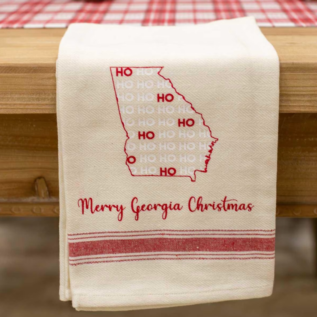 Merry Georgia Christmas Hand Towel