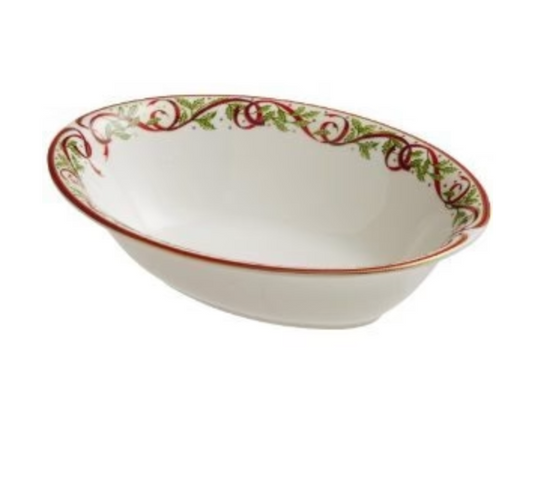 Winter Festival Oval Vegetable Bowl