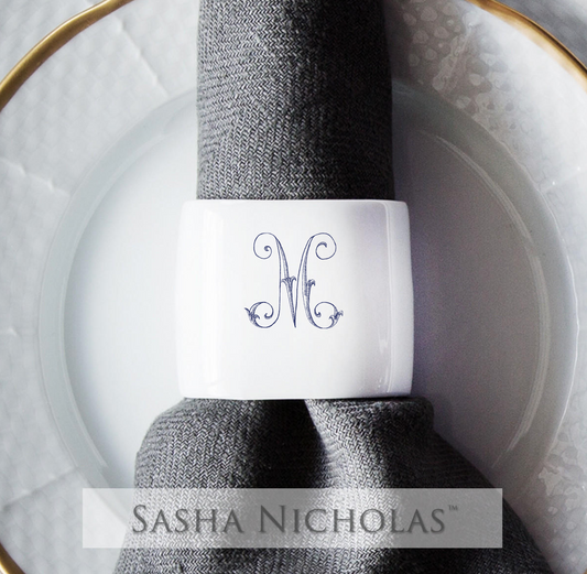 Monogrammed Napkin Rings for Hearn/Meyer Registry