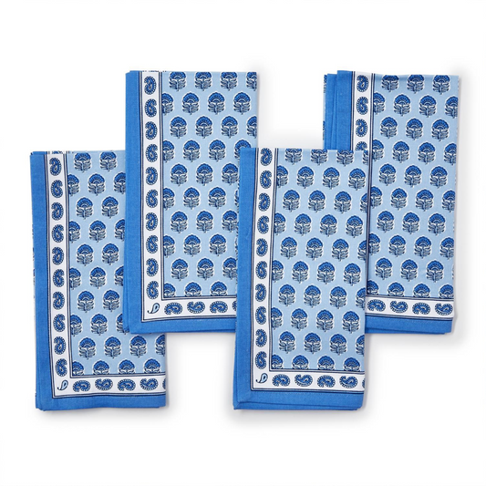 Chinoiserie Blue Block Print Napkins S/4