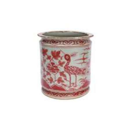 Coral Red Orchid Pot