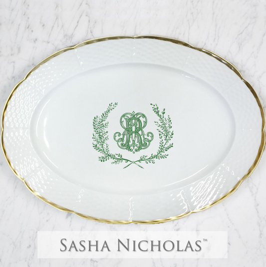 Monogrammed Platter for Connell/Rowell Registry