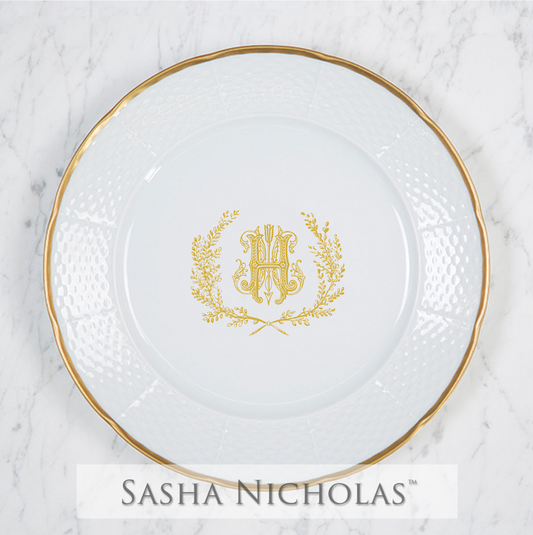 Monogrammed Dinner Plate for Weiss/Hadden Registry