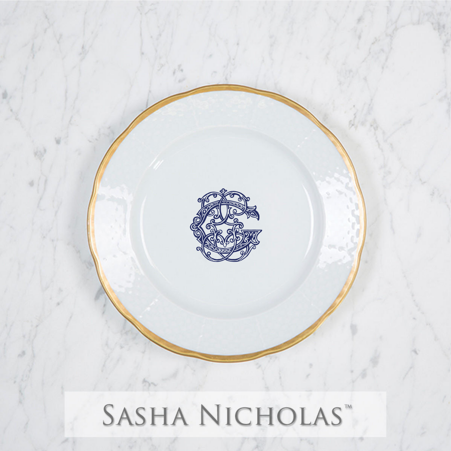 Monogrammed Salad Plate for Hendricks/Graham Registry