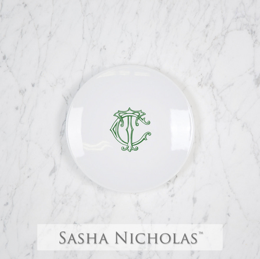 Monogrammed Party Plate for Love/Morley Registry