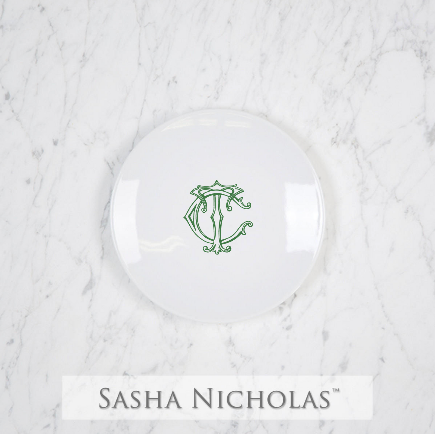 Monogrammed Party Plate for Love/Morley Registry
