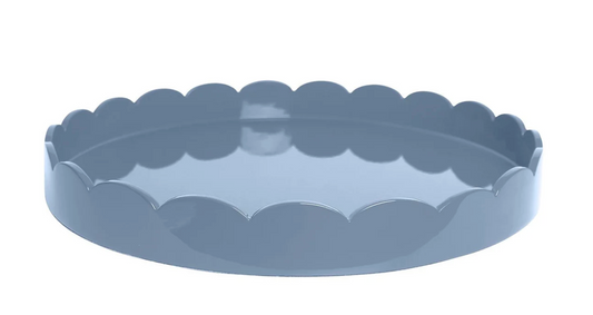Scalloped Lacquered Tray Chambray