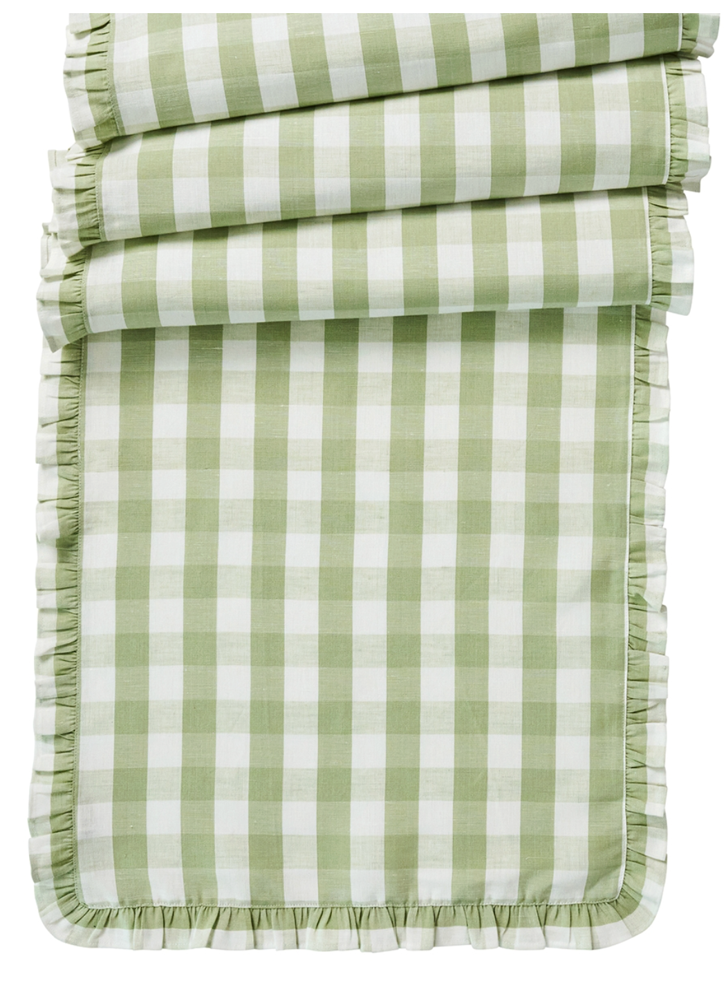 Gingham Ruffle 18" x 90"Table Runner