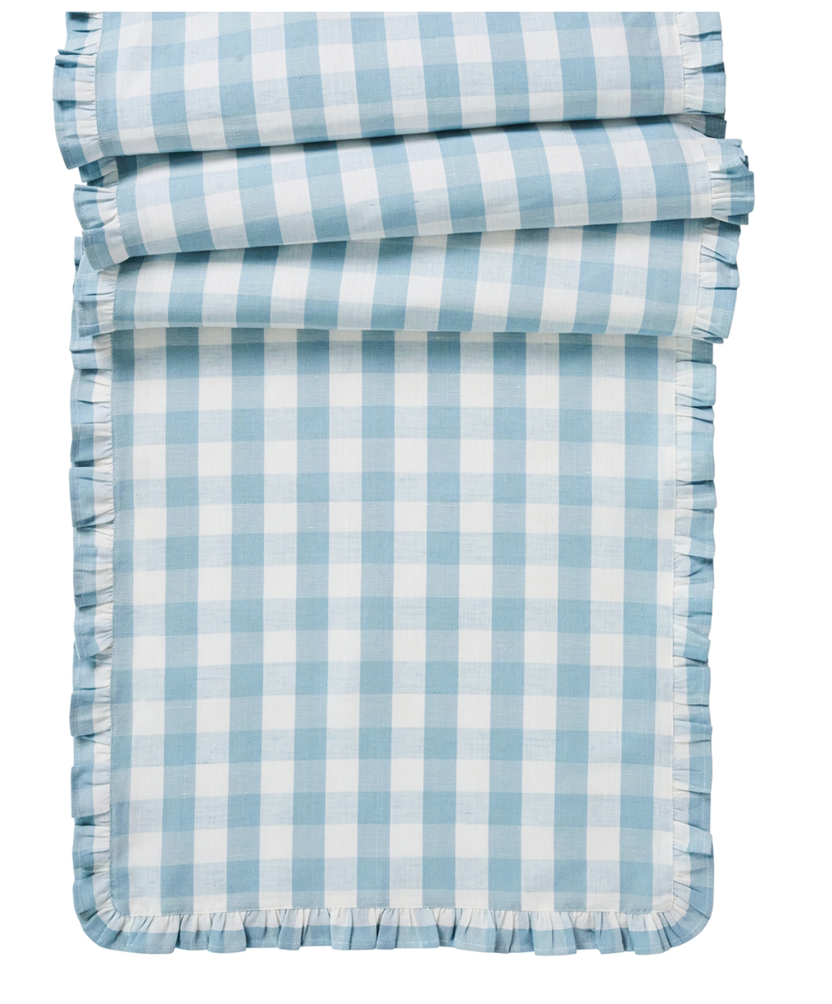 Gingham Ruffle 18" x 90"Table Runner
