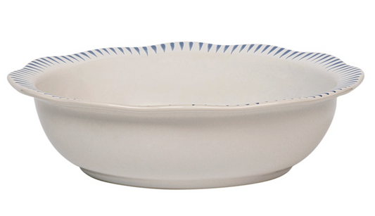 Sitio Stripe 12" Serving Bowl - Delft Blue