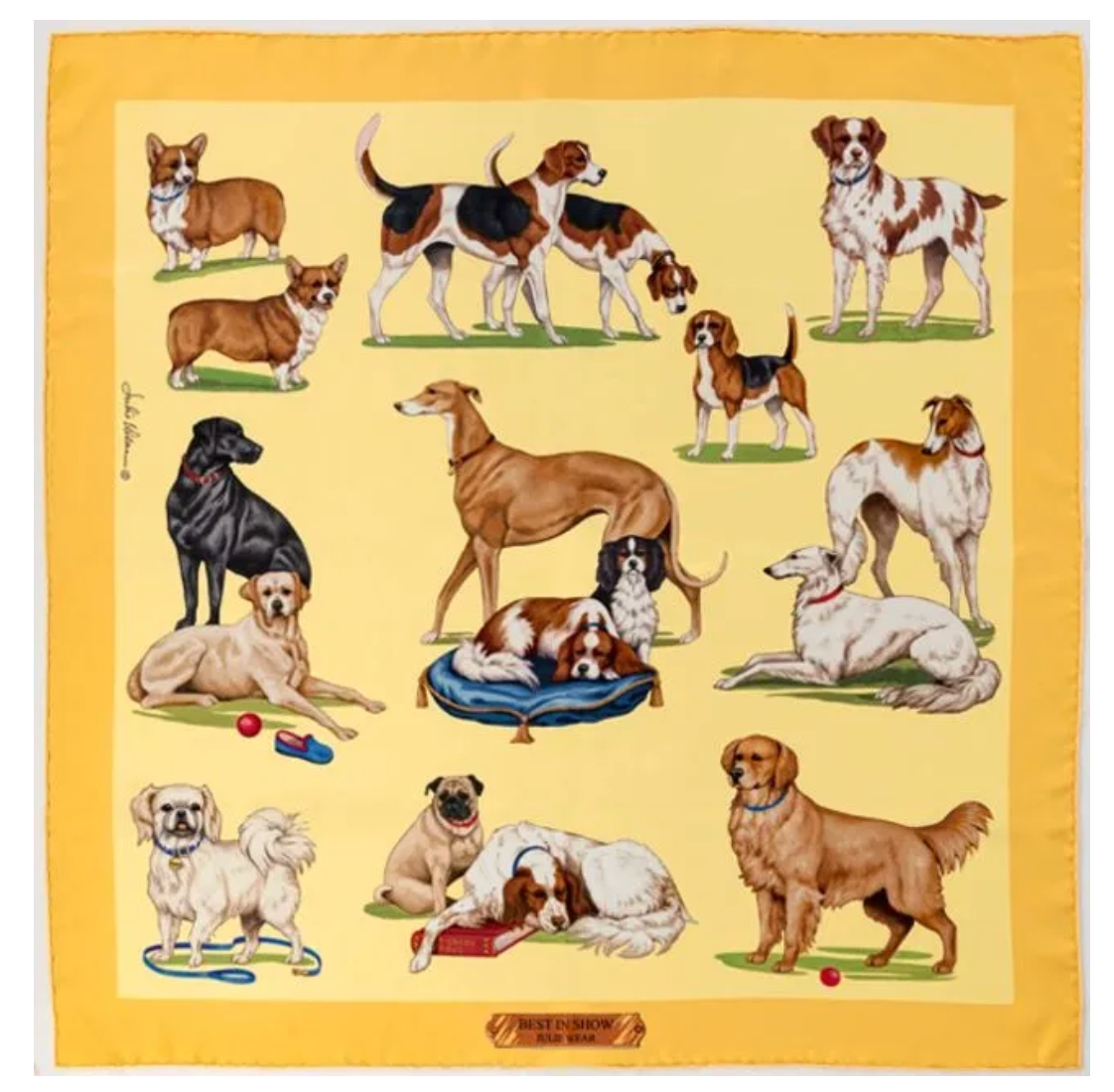 Best in Show Yellow Silk Scarf