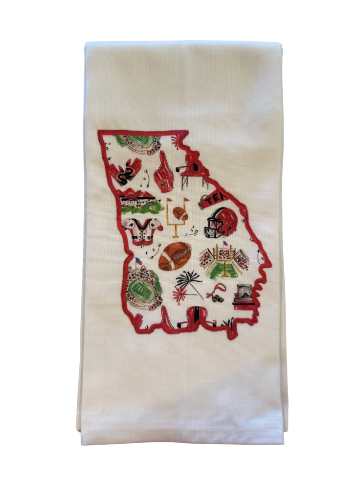 Red and Black Football Icon Pattern Kitchen Towel